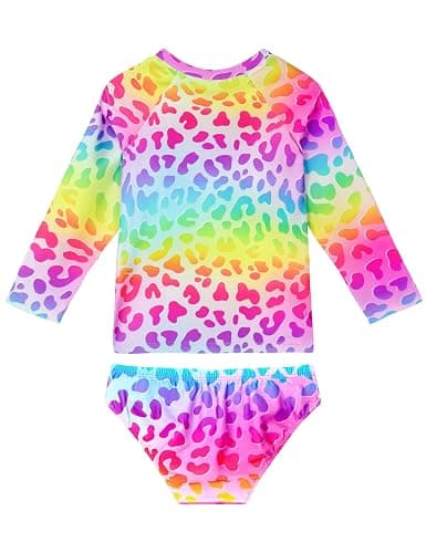 Snowheart Girls Rash Guard Sets Long Sleeves Swimsuit 2 Pieces Tankini Bathing Suit Swimwear for Girls 3-12 Years thumbnail 3