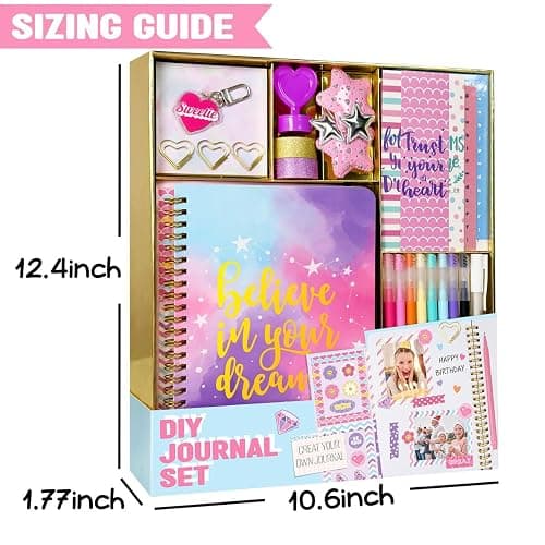 Nollh DIY Journal Kit for Girls - DIY Journal Set for Tween & Teen Girls, Stationery Set, Scrapbook & Diary Supplies Set, Journaling Art Crafts Kit, Ideal Gifts for 8 9 10 11 12 13 14 Year Old Girl thumbnail 7