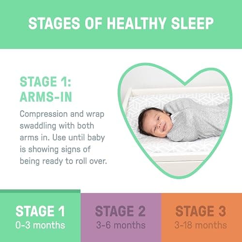 SwaddleMe by Ingenuity Compression Swaddle Pod, Two-Way Zipper for Easy Changes, Improves Sleep & Calms Startle Reflex, 0-2 Months, 2-Pack - Dino Jam - Dino Jam thumbnail 5