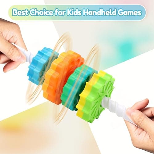 Riuja Baby Spinning Stacking Toys, 1-3 Rainbow Ring Stacker Montessori Toys for Babies, Sensory Toys for Toddlers, Christmas and Birthday Gifts Suitable for Boys and Girls (14 inches) thumbnail 5