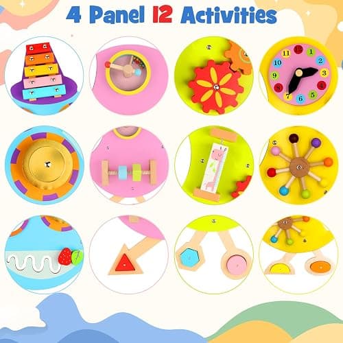 Caterpillar Activity Wall Panels for Toddler: Sensory Wall Toy 12 Activities - Wall Mounted Toy Busy Board Decor for Bedrooms Toddler Activity Center Daycares - Montessori Educational Toy for Kids thumbnail 4