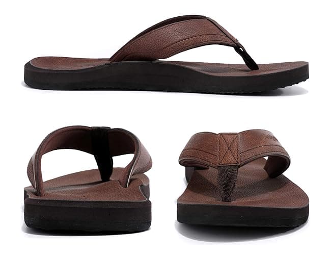 AX BOXING Mens Flip Flops Leather Thong Sandals Casual Comfort Slides Slippers thumbnail 6