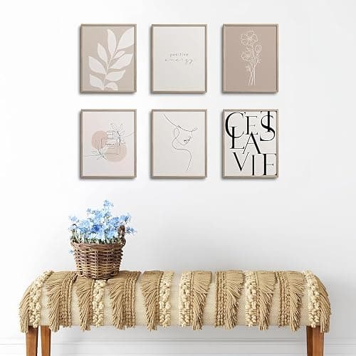 Vanilla Girl Posters for Room Decor Set of 6, Clean Girl Aesthetic Wall Art, Boho Beige Posters Canvas Prints Wall Art, Minimalist Cream Prints Artwork, Abstract Brown Decor 8x10 Unframed thumbnail 5