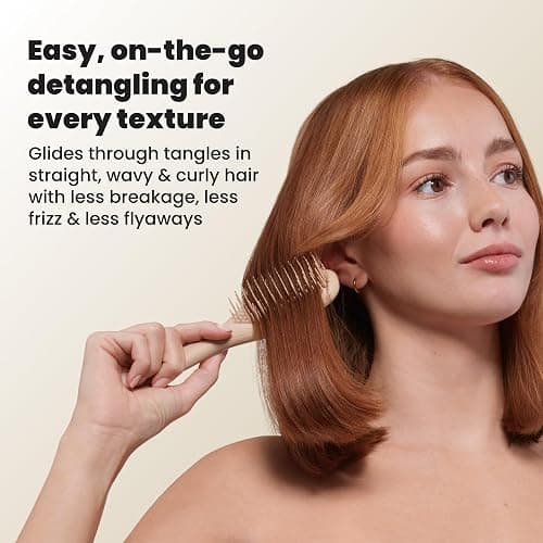 Tangle Teezer Ultimate Detangler Mini Hair Brush, Oat Cream | Travel-size brush with patented two-tier teeth; on-the-go detangling for straight to wavy hair, helps reduce breakage & frizz thumbnail 7