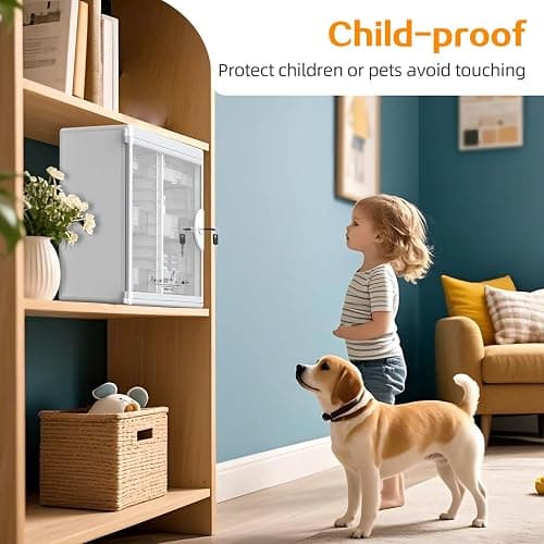 Glosen Lockable Medicine Cabinet with 6 Removable Trays, Wall Mounted & Portable Locking Medicine Cabinet Organizer with Key Lock for Home, Bathroom, Office - Aluminum Frame(15.63 * 6.5 * 15.43Inch) thumbnail 4