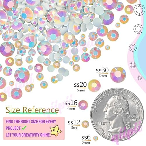 qiipii Pure White Resin Rhinestones w B7000 Jewelry Glue for Crafting Bedazzling 2mm 3mm 4mm 5mm 6mm Flatback Jelly Stones Diamonds Gems Charms for Nails Face Eyes Makeup Tumblers Clothes Shoes Crafts thumbnail 5