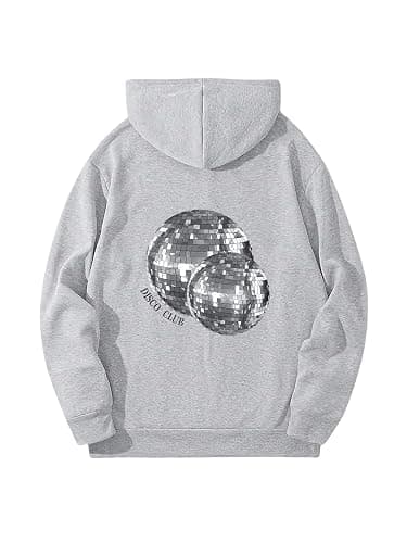 SHENHE Women's Graphic Disco Ball Print Regular Fit Funny Hoodie Pullover Sweatshirt - Image 1
