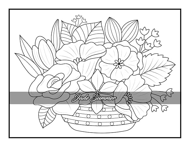 100 Flowers: An Adult Coloring Book with Bouquets, Wreaths, Swirls, Patterns, Decorations, Inspirational Designs, and Much More! thumbnail 99