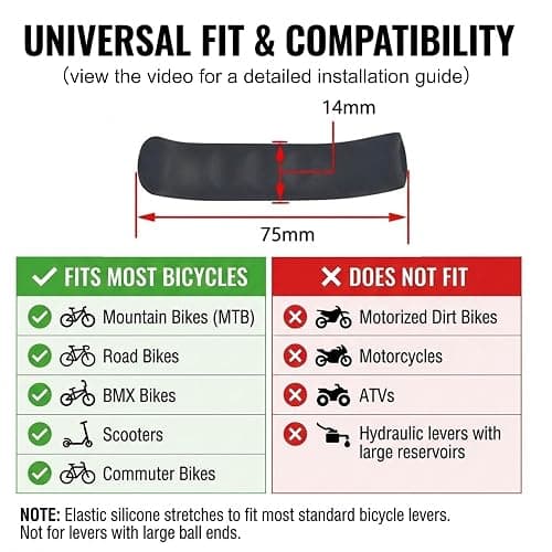 Juscycling Anti-Slip Shock-Absorbing and Comfortable Brake Handle Silicone Sleeve Universal Brake Lever Protection Cover for Road Bike and MTB，2 Pairs (Green) thumbnail 5