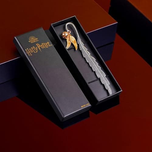 Harry Potter Metal Bookmark with Hanging Charm Golden Snitch Hogwarts Reading Gifts Book Lovers Gift Box (Golden Snitch) thumbnail 2