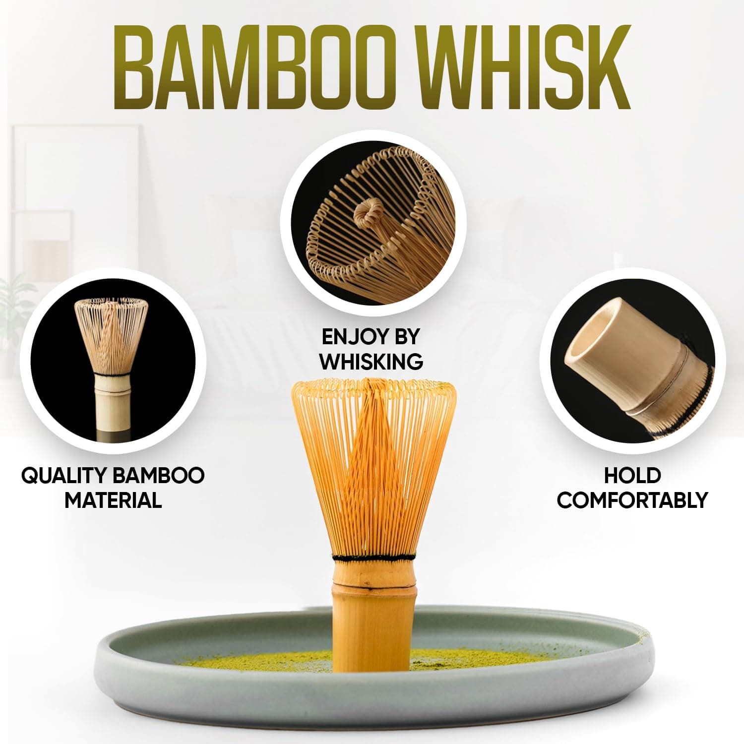 Matcha Whisk Set - 4 Pcs Matcha Tea Set Ideal for Matcha Tea Preparation - Provide an Authentic and Traditional Tea Ceremony Journey with Our Matcha Set - Matcha Kit for Flavor and Smooth Whisking thumbnail 3