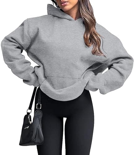 onlypuff Women Hoodies Casual Pullover Long Sleeve Sweatshirt Kangaroo Pocket Drop Shoulder Sweater thumbnail 2