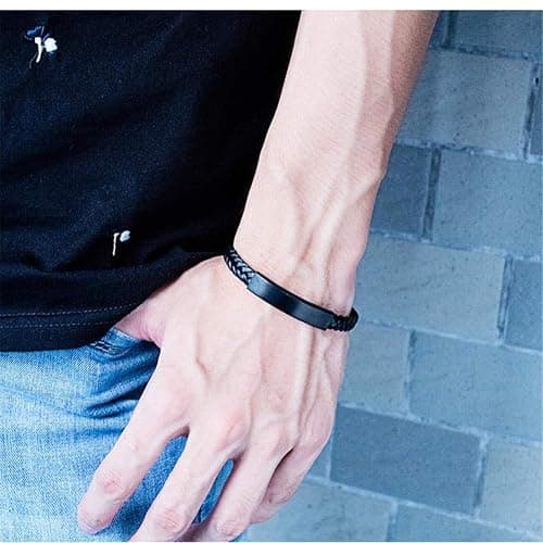 Dainty Braided Leather WWJD Bracelet for Men Women Inspirational Religious Reminder Jewerly Gift for Him Her thumbnail 3