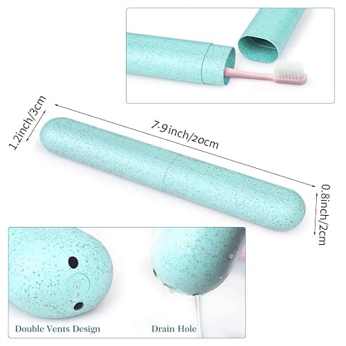 Hooqict 4 Pack Travel Toothbrush Case Portable Travel Toothbrush Holder Plastic Toothbrush Container Protector Cover for Traveling, Camping, Home, School, Business thumbnail 3