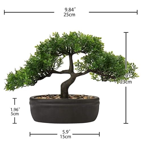 Artificial Bonsai Tree Juniper Faux Plants Indoor Small Fake Plants Decor with Ceramic Pots for Home Table Office Desk Bathroom Shelf Bedroom Living Room Farmhouse Decorations thumbnail 3