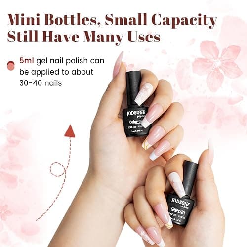 JODSONE 23 PCS Gel Nail Polish Set with Base Glossy and Matte Top Coat Multicolored Gel Nail Long Lasting Suitable for All Seasons thumbnail 8