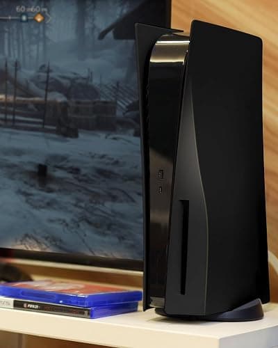 Joso Faceplate for PS5 Disc Edition, Anti-Scratch Dustproof Case Replacement, Cover Skin Compatible with PS5 Console with a Disc Drive, Plates for PS5 Accessories, Easy Installation - Black thumbnail 6