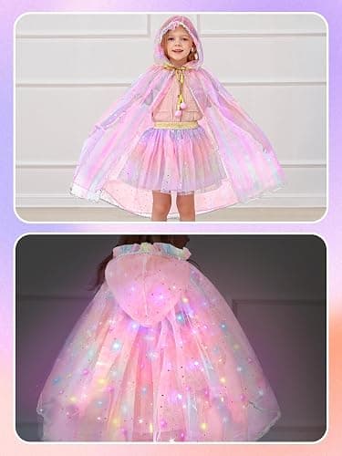Fuzmo Light Up Princess Dress Up Clothes for Girls 3 4 5 6 Years Old, Toddler Princess Toy for Birthday Gift thumbnail 2