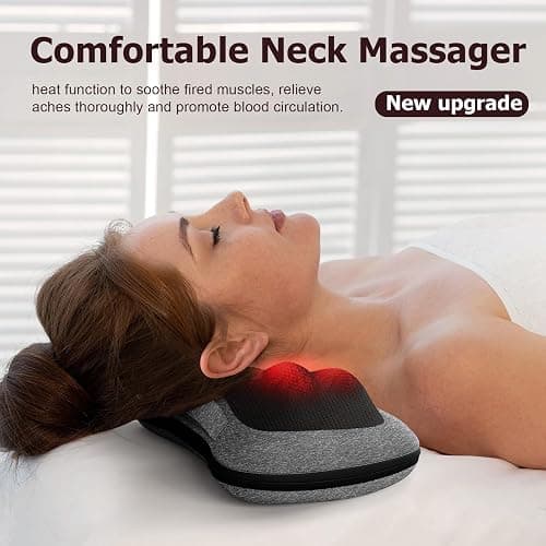 VIKTOR JURGEN Shiatsu Back Massager with Heat – Deep Tissue Massage for Neck, Shoulder, Leg, Upper & Lower Back Pain Relief, Electric Kneading 3D Massage Pillow Gifts for Men Women Dad, Mom, Christmas thumbnail 2