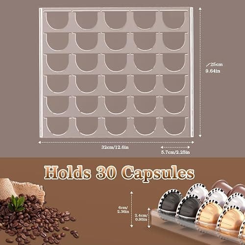QZYIPI Coffee Pod Storage Holder, Drawer Tray Organizer for Nespresso Vertuoline Capsules Holds 30 Pods for Kitchen, Home, Office Coffee Station, 12.6" x 9.6" thumbnail 3