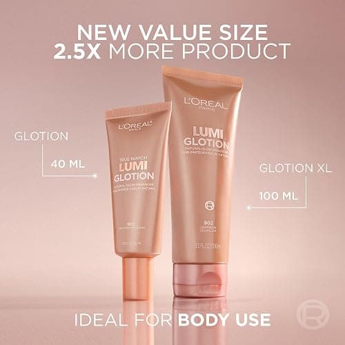 L’Oréal Paris True Match Lumi Glotion, Highlighter, Natural Glow Enhancer for Face & Body, Makeup, Instantly Hydrates and Illuminates Skin, Sheer Color Tint, Offers a Sunkissed Glow, 902 Light, 40 mL thumbnail 4