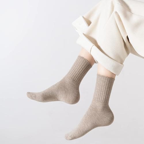 Thin Cashmere Socks, Soft Socks Women Above Crew Socks 5 Pairs Size 5-9 thumbnail 5