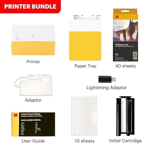 KODAK Dock Plus 4PASS Instant Photo Printer, 4x6 inches, 50 Sheets Bundle thumbnail 6