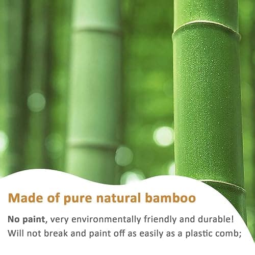 Paddle brush, hair brush, Made of pure natural bamboo, no paint coating, massage the scalp while combing hair to promote blood circulation, prevent static electricity (1pcs) thumbnail 2
