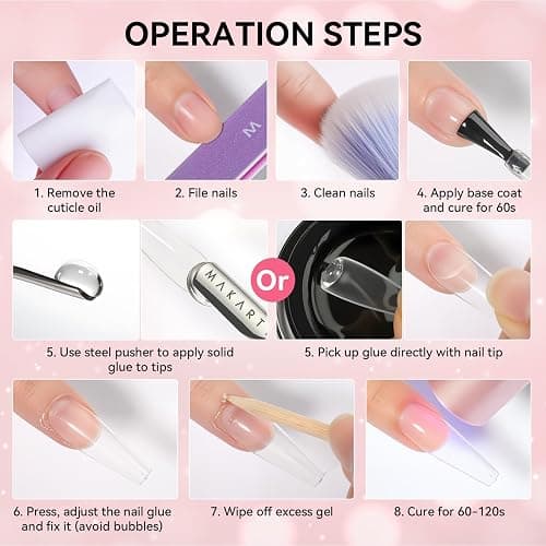 Makartt Solid Nail Glue Gel for Press on Nails: Strong Gel Nail Glue for Fake Nails, Long Lasting Clear Hard 3D Sculpting Gels for DIY Home and Salon Use 15ML UV Light Cured thumbnail 7