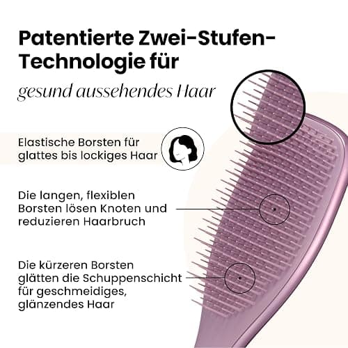 Tangle Teezer Ultimate Detangler Haarbürste – Nasses & Trockenes Haar – Entwirrungsbürste für Alle Haartypen – Zweistufige Borsten Reduzieren Haarbruch & Knoten – Mauve Kupfer mit Chrom-Finish thumbnail 2