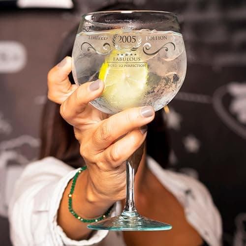 Insaxa 21st Birthday Gifts for Her - Fabulous 2005 Large Gin Balloon Glass (730ML) 21st Birthday Gifts for Women 21 Birthday Present Gift for Girls 2005 Gifts for Women thumbnail 5