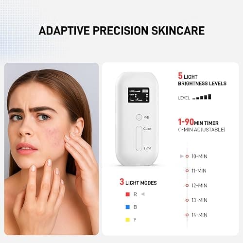 MICEYLIVE Red Light Mask for Face - 460-850nm Near-Infrared Led Light Face Mask, 2000mAh Remote Control, Timing Function, Red Light Lamp for at Home and Travel thumbnail 4