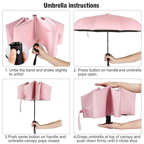Shinok Travel Umbrella Compact Folding Sun Umbrellas Lighweight Auto Open Close for Women Parasol thumbnail 5