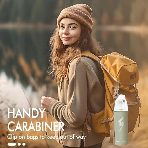 Qshare Misting Drinking Water Bottle, Spray Mist Sports Bottle for Outdoor Sport Hydration and Cooling Down, FDA Approved BPA-Free Misting Water Cup with Unique Mist Lock Design thumbnail 4