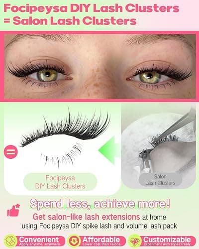 Fox Eye Lash Clusters Wispy Eyelash Clusters Kit Natural Lash Extensions Foxy Cluster Eyelash Extensions Spiky Individual Eyelashes Extension Kit with Lash Bond and Seal, Lash Tweezers thumbnail 7