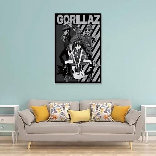 Gorillaz Creative Waterproof Decorative Paintings Free of Framing Directly Pasted with Moisture-proof And Anti Fouling Materials Living Room Bedroom Hanging Paintings Artistic Sense Home GiftsUnframe- thumbnail 2
