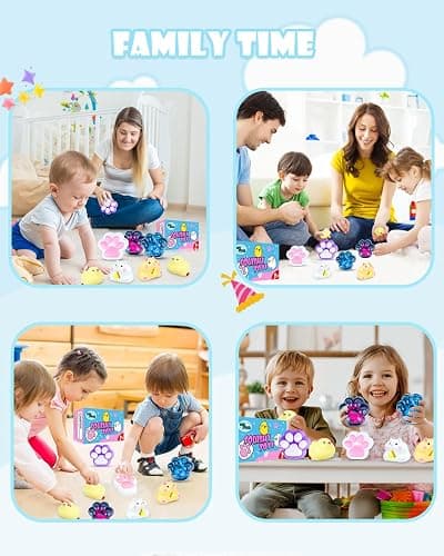 Taba Squishy Toys Pack,Fufu Toys Set,Squishies Set Include 4 Taba Cat Paws,2 Chick,2 Squishy Hamster,Stress Relief Toy, Mochi Squeeze Toys, Fidget Cute Stuff for Girls, Boys, Kids and Adults thumbnail 5