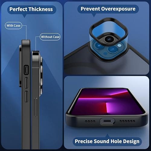 CACOE Magnetic Case for iPhone 13 Pro Max 6.7 inch-Compatible with MagSafe & Magnetic Car Phone Mount,Anti-Fingerprint TPU Thin Phone Cases Cover Protective Shockproof(Black) thumbnail 8