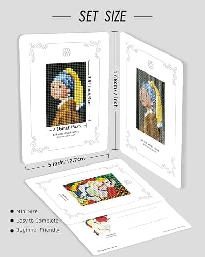 Minigem 12pcs Small Diamond Painting Kits Small Diamond Art Kits, Quick & Classic Mini Diamond Painting Kits for Beginners 1-Hour Painting, Postcard-Style Diamond Art Square Drill Pocket-Sized 5x7in thumbnail 5