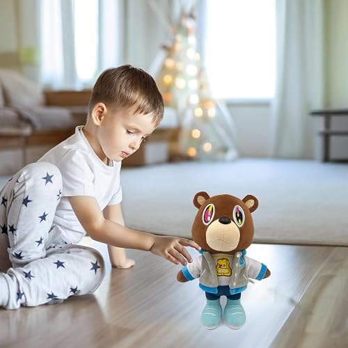 Adenzai Kanye Bear Plush - 10 Inch Cute Plush Bear Stuffed Animal Toy – Soft and Adorable Gift for Kids, Boys, Girls, Birthdays, Easter, and Graduation Cute Halloween Plush thumbnail 8