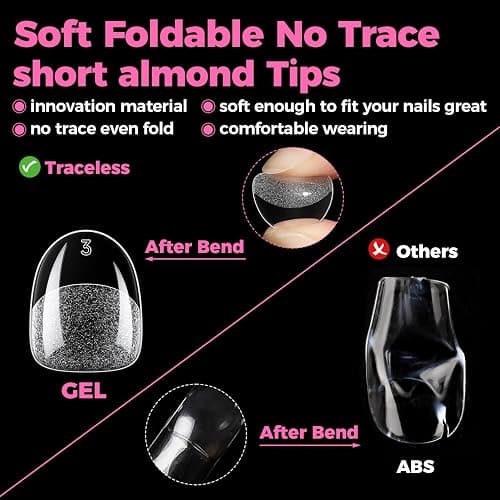 UNA GELLA Extra Short Oval Round Nail Tips 312pcs Short Oval Gel Nail Tips | Soft Gel Clear Press on Nails Full Cover Fake False Nails for Nails Extension DIY Salon at Home 12 Sizes thumbnail 4
