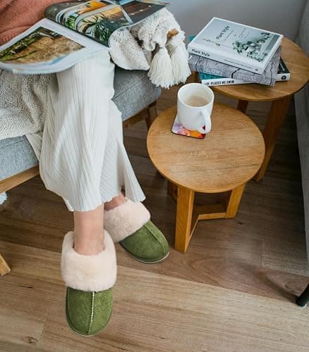 KuaiLu Womens Fluff Plush Slippers Ladies Cosy Memory Foam Warm Winter Mule Slippers Slip on Comfy Arch Support House Shoes with Non-Slip Indoor Outdoor Hard Sole thumbnail 3