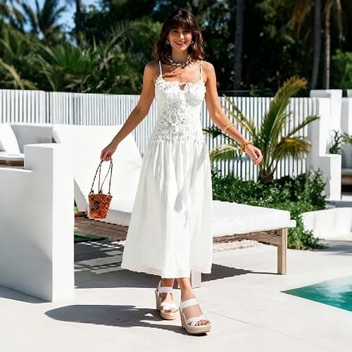 mikarka Wedges Heels for Women - Open Toe Espadrilles Platform Sandals | Elastic Strappy Sandals for Women, Slip-On Easy to Walk, Comfy Cushion Insole, Daily Wear for Dressy, Beach & Island Vacation thumbnail 2