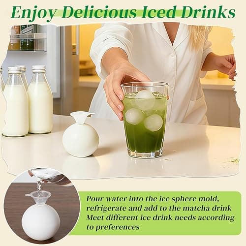 VONATES Matcha Whisk Set, 9 Pcs Matcha Whisk and Bowl Set, Stand, Spoon, Scoop, Holder, Sieve, Tea Towel, Ice Sphere Mold, Complete Starter Kit for Matcha, Tea Ceremony & Matcha Lover Gifts (Green) thumbnail 6