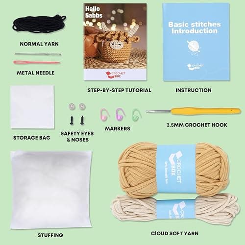 Crochet Kit for Beginners: Highland Cow Crochet Kit, Learn to Crochet, Include Easy Knitting Soft Yarn, Step-by-Step Video Tutorial, Hook, Holiday Birthday Gift for Adults and Teen(30%+ Yarn) thumbnail 3