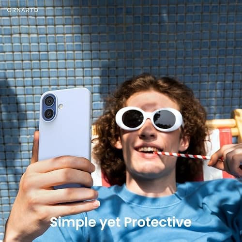ORNARTO Coque pour iPhone 17 (6,3") - en Silicone Liquide, Protection Antichoc Complète, Intérieur Doux en Microfibre - Bleu Clair thumbnail 6