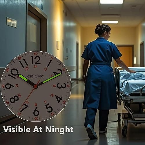 cicininc Watch with Second Hand for Nursing Women | Analog | Military Time | Silicone Band | Easy Read Dial | 12/24H | for Nurses, nursing students, medical professionals thumbnail 3