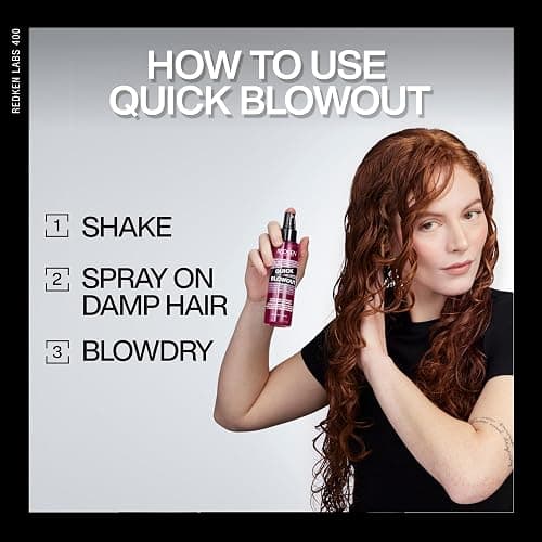 Redken Quick Blowout Heat Protectant Spray For All Hair Types - Smooths & Adds Shine, Lightweight Blowdry Styling Primer with Heat Protection thumbnail 4