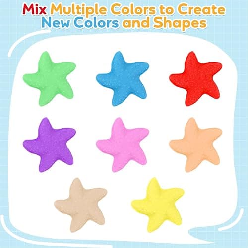 FURWEY 6.6lbs Play Sand,Mixed Packaging of 3-Color Sensory Sand,Suitable for Children to Shaping, Squeezing and Molding thumbnail 2