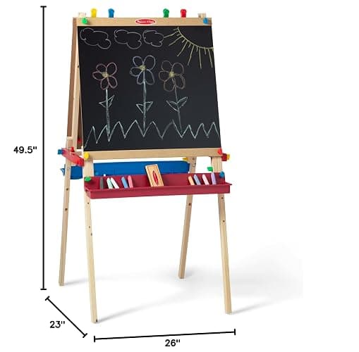 Melissa & Doug Deluxe Standing Art Easel - Dry-Erase Board, Chalkboard, Paper Roller, 36 months to 84 months thumbnail 4